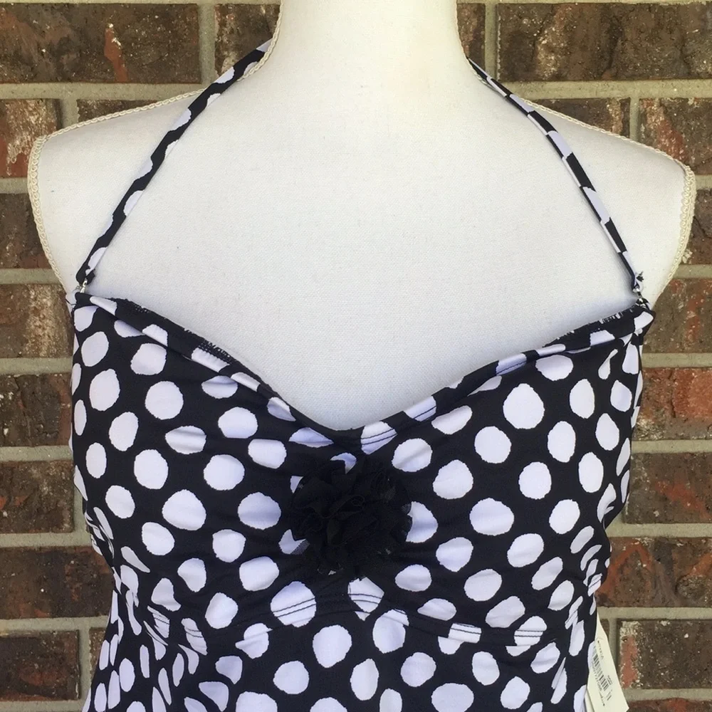 LA Blanca Polka Dot Swimsuit Tankini Top